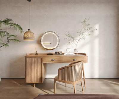 侘寂妆台妆凳组合3D模型下载